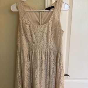 Cream floral tank top dress